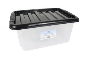 black plastic storage